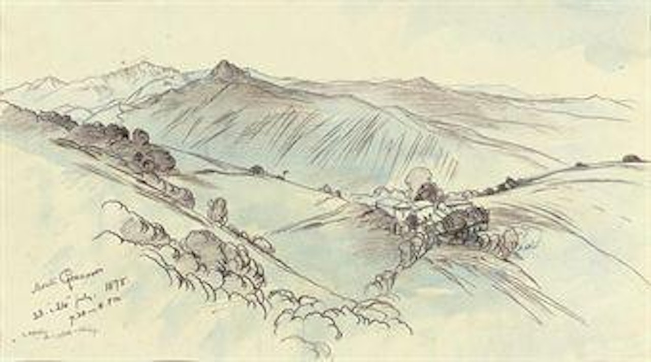 Monte Generoso in the evening light by Edward Lear
