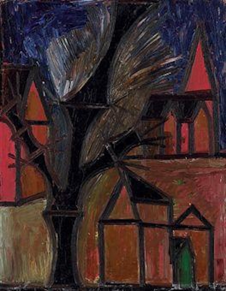 Houses and Tree by Francis Newton Souza