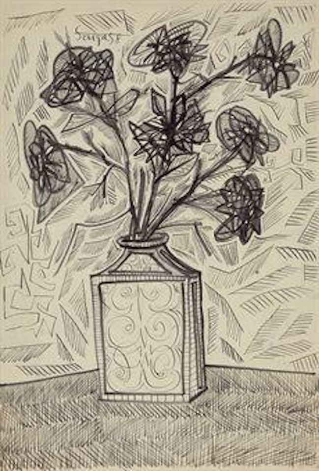 Untitled (Vase with Flowers) by Francis Newton Souza