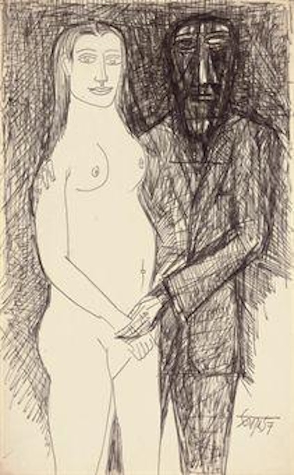 Untitled (Woman and Man) by Francis Newton Souza