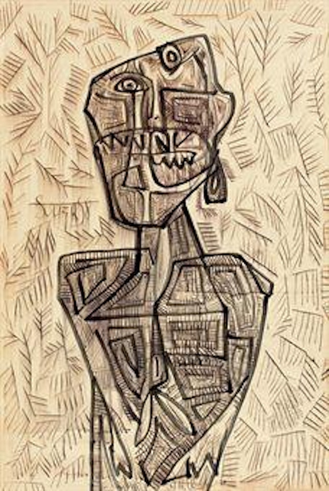 Untitled (Figure on Abstract Ground) by Francis Newton Souza