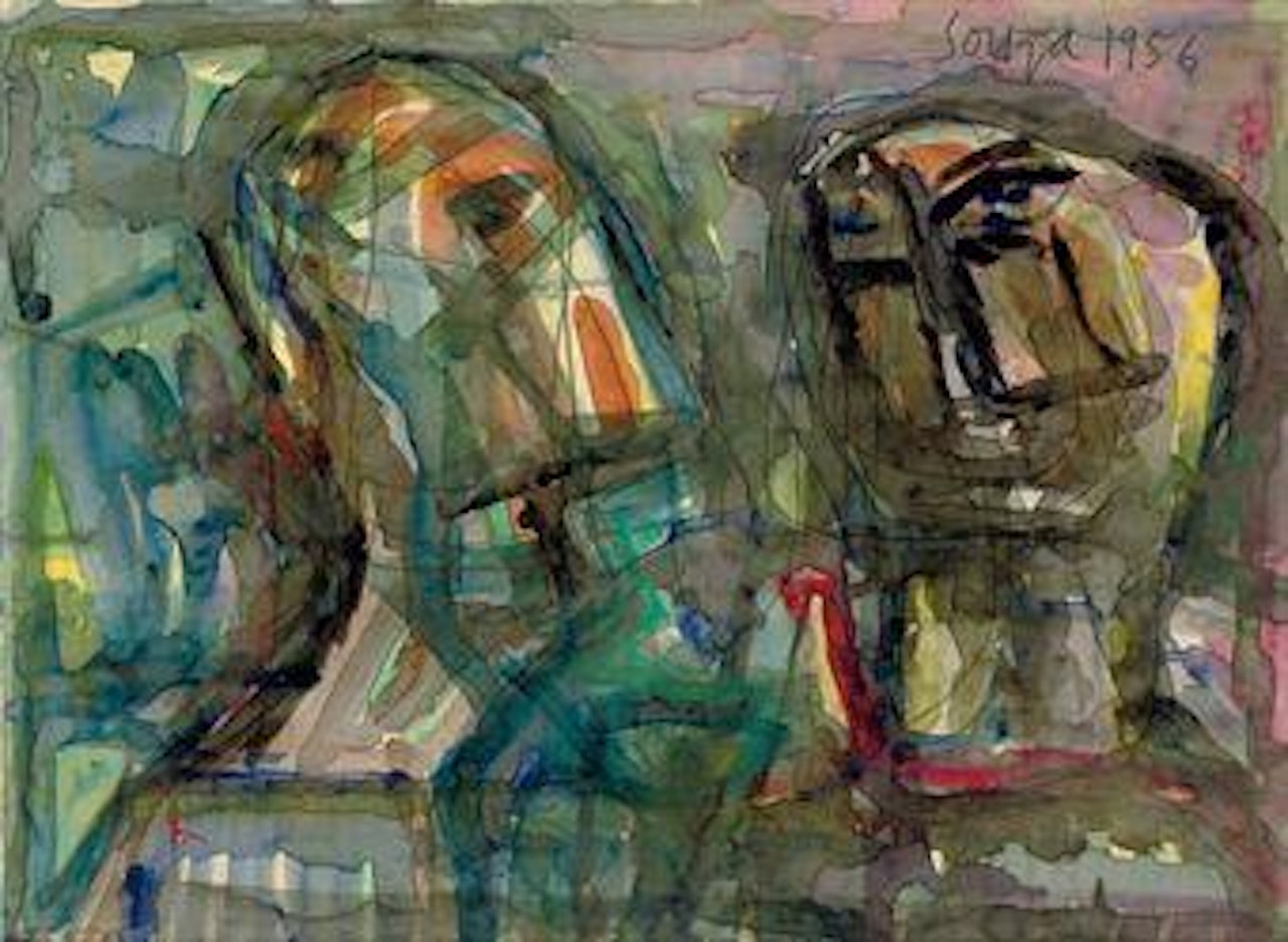Untitled (Two Heads) by Francis Newton Souza