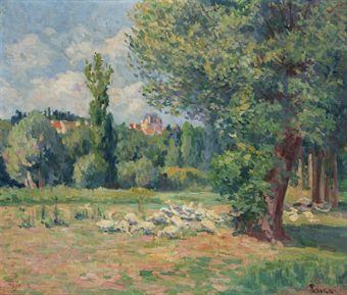 Paysage aux oies by Maximilien Luce