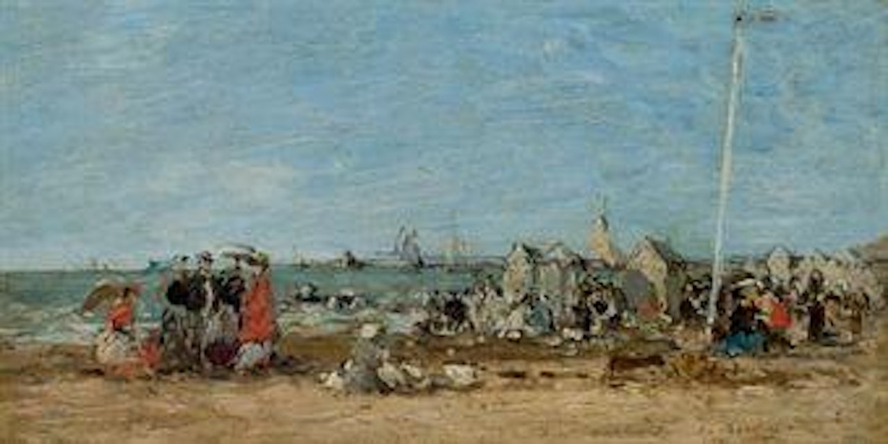 Trouville Scène de plage by Eugène Boudin