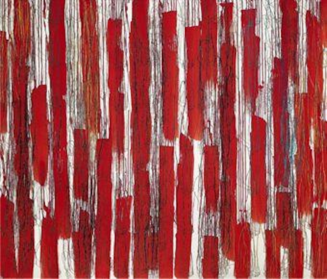 Red and Colored Drips by Ghada Amer