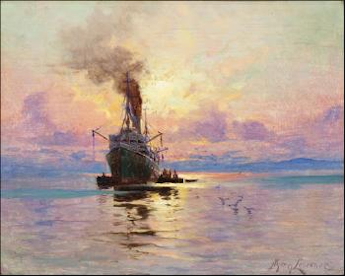 Fishing vessel at sea by Sydney Mortimer Laurence