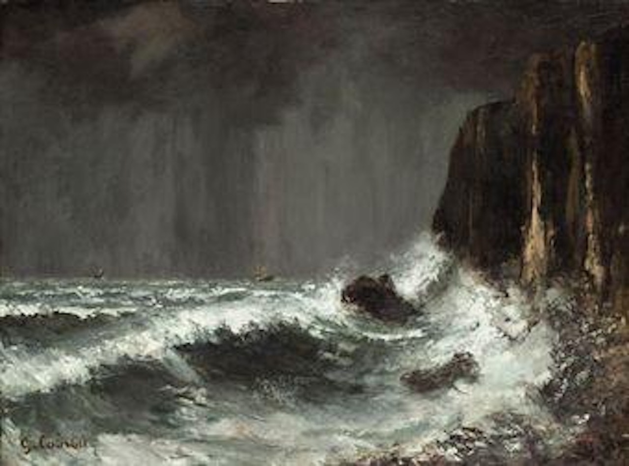 La falaise by Gustave Courbet