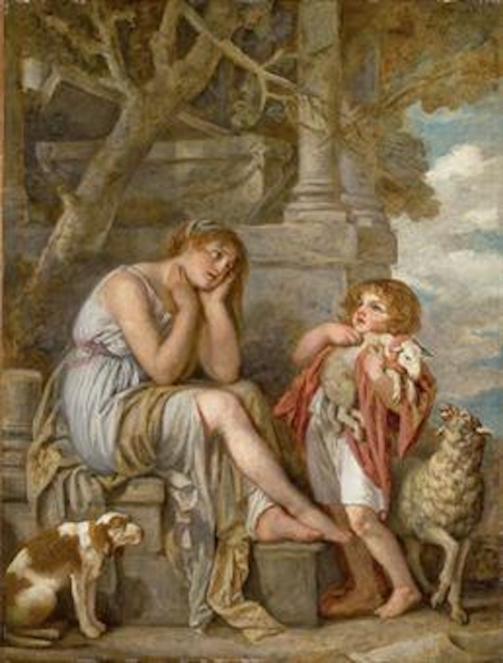L'Agneau chéri by Jean-Baptiste Greuze