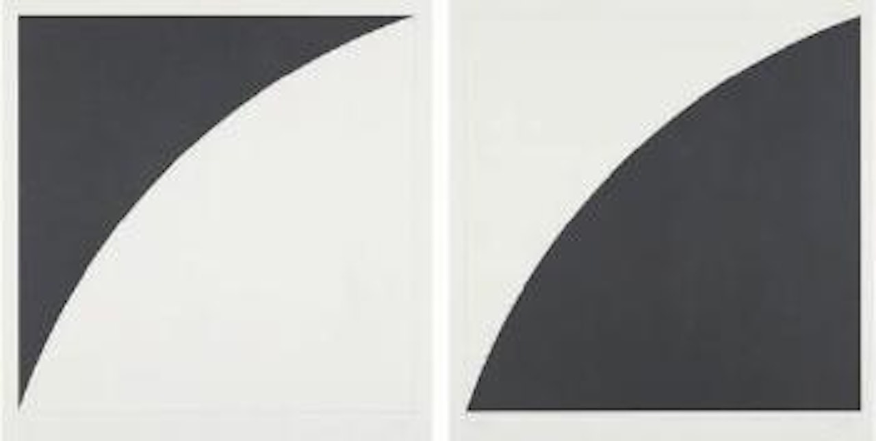 White Curve I (Black curve I) and Black Curve I (White Curve I) by Ellsworth Kelly