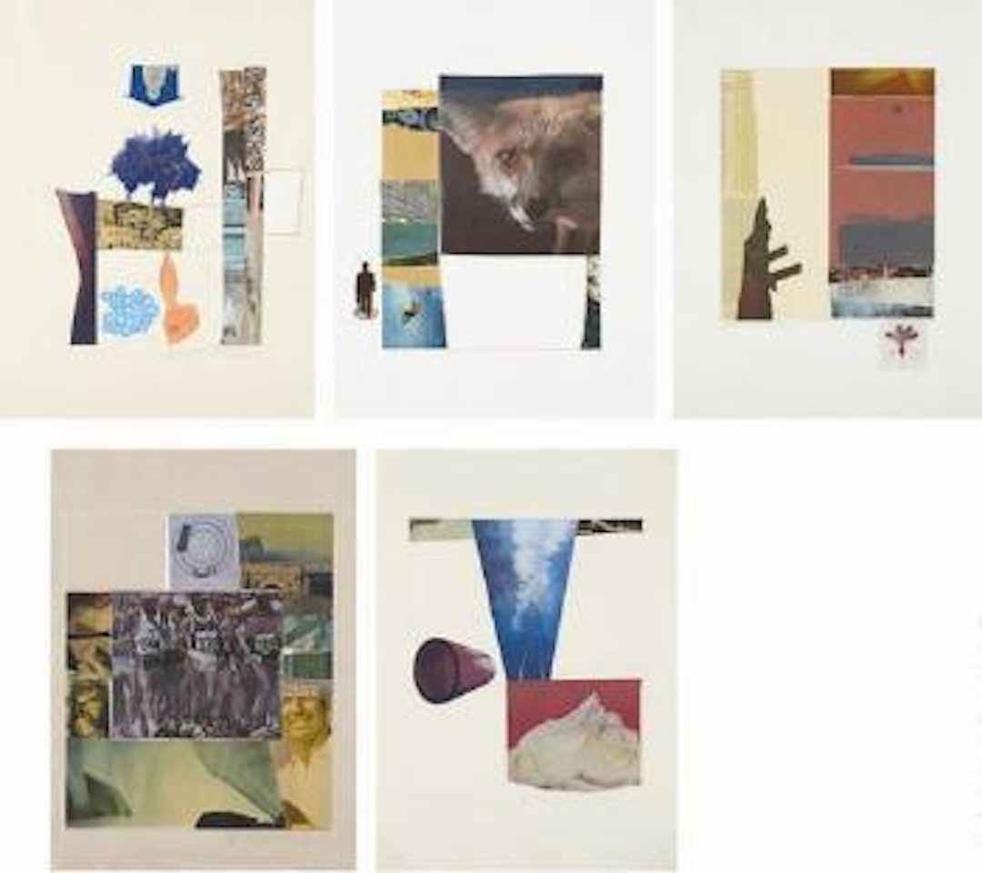 Horsefeathers Thirteen series: plates VI, VIII, XI, XII, and XIII by Robert Rauschenberg