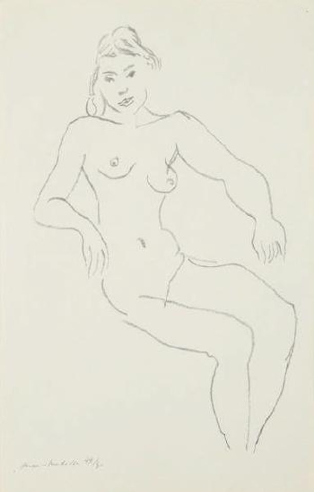 Nu assis, chevelure foncée by Henri Matisse