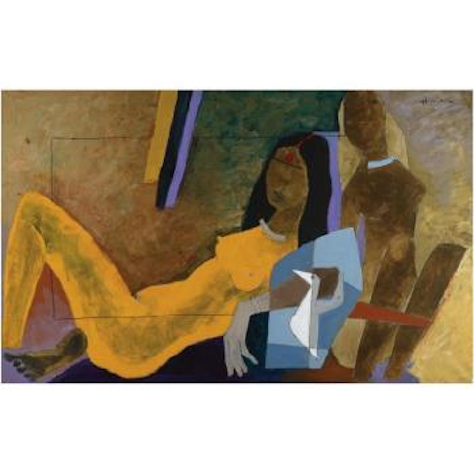 Untitled (Yellow Bride) by M.F. Husain