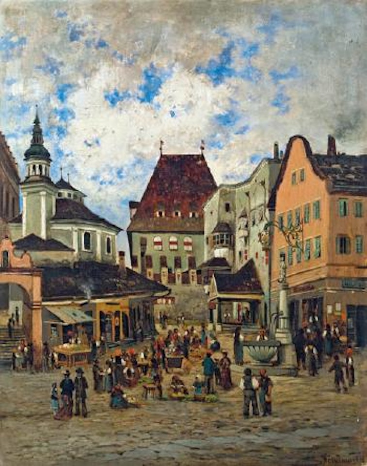 Oberer Stadtplatz in Hall by Theodor von Hörmann