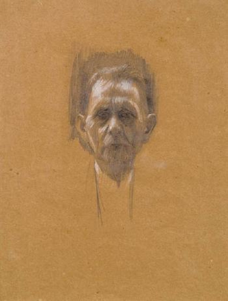 Mannerkopf von vorne by Gustav Klimt