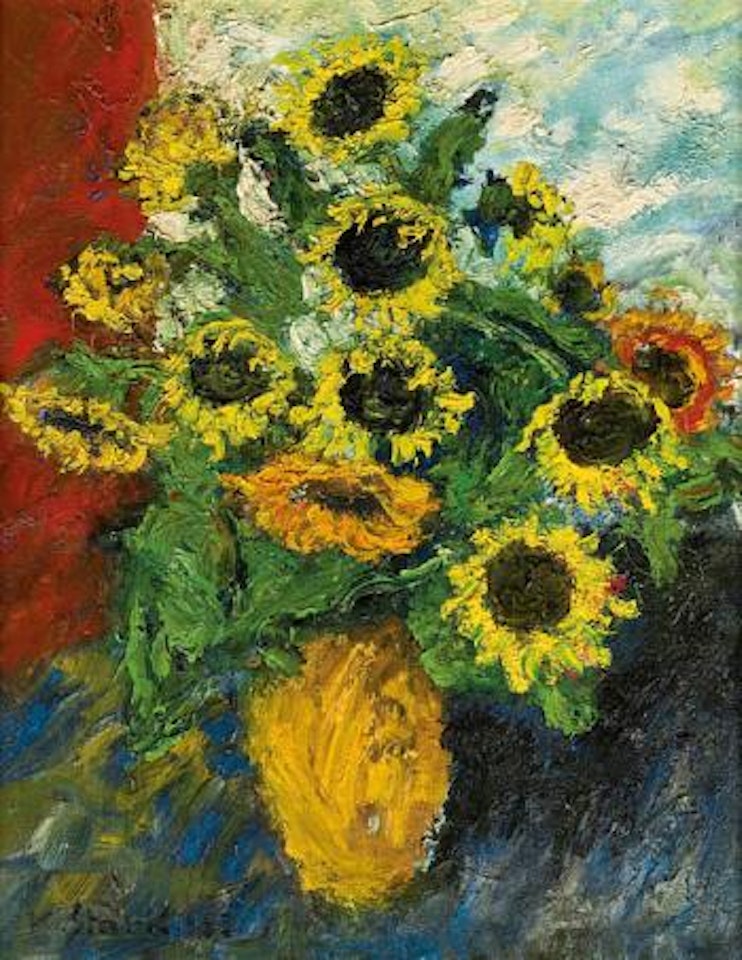 Sonnenblumen im Tonkrug by Karl Stark