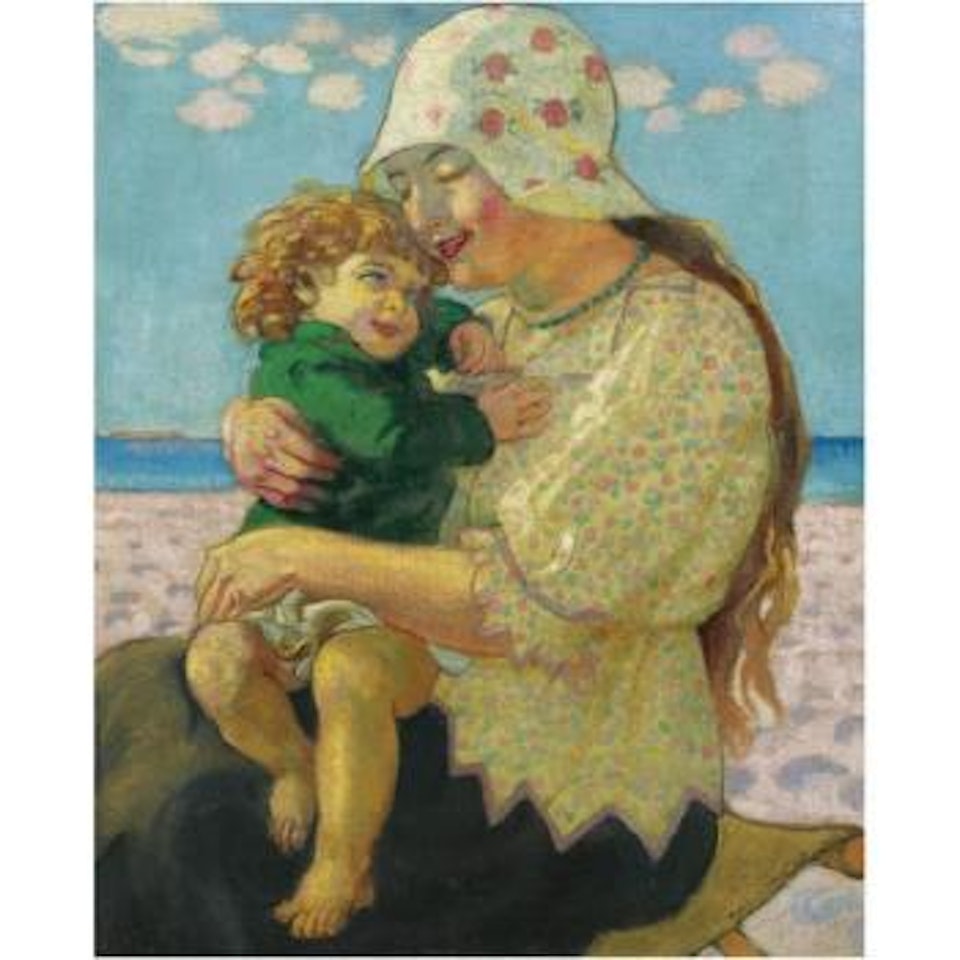 La Grande Sœur Anne-marie Et François Sur La Plage by Maurice Denis