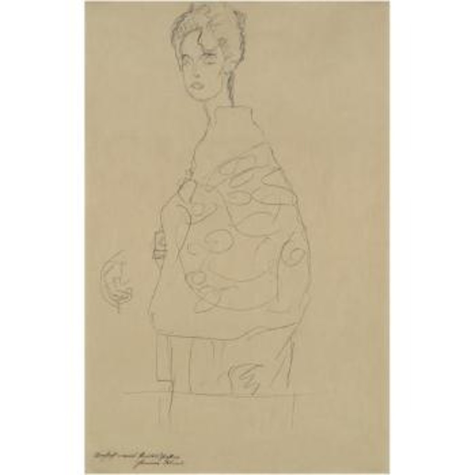 Studie Für Die Vordere Figur In Freundinnen II (Study Of The Front Figure For Freundinnen II) by Gustav Klimt