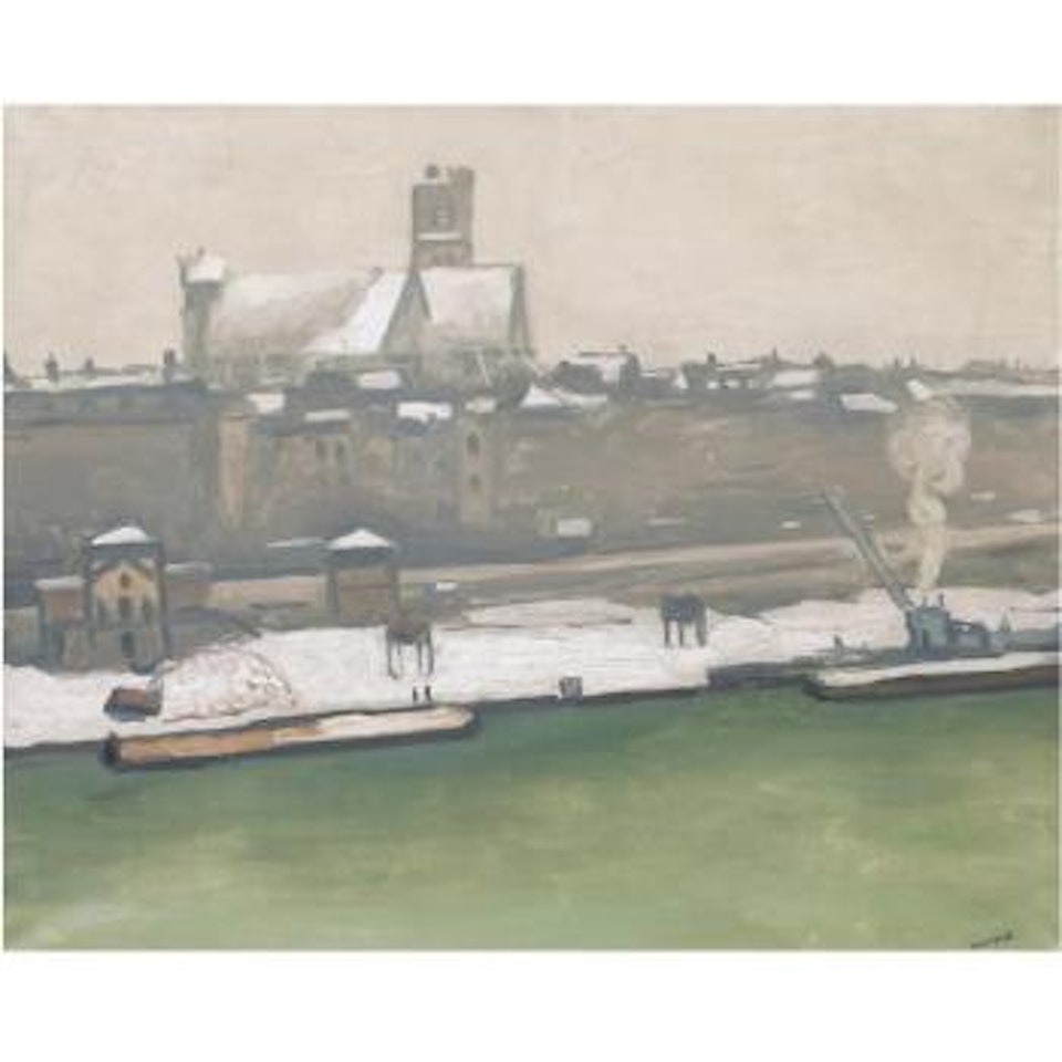 Paris, L'église Saint-gervais Sous La Neige Or Le Marché Aux Pommes, Paris by Albert Marquet