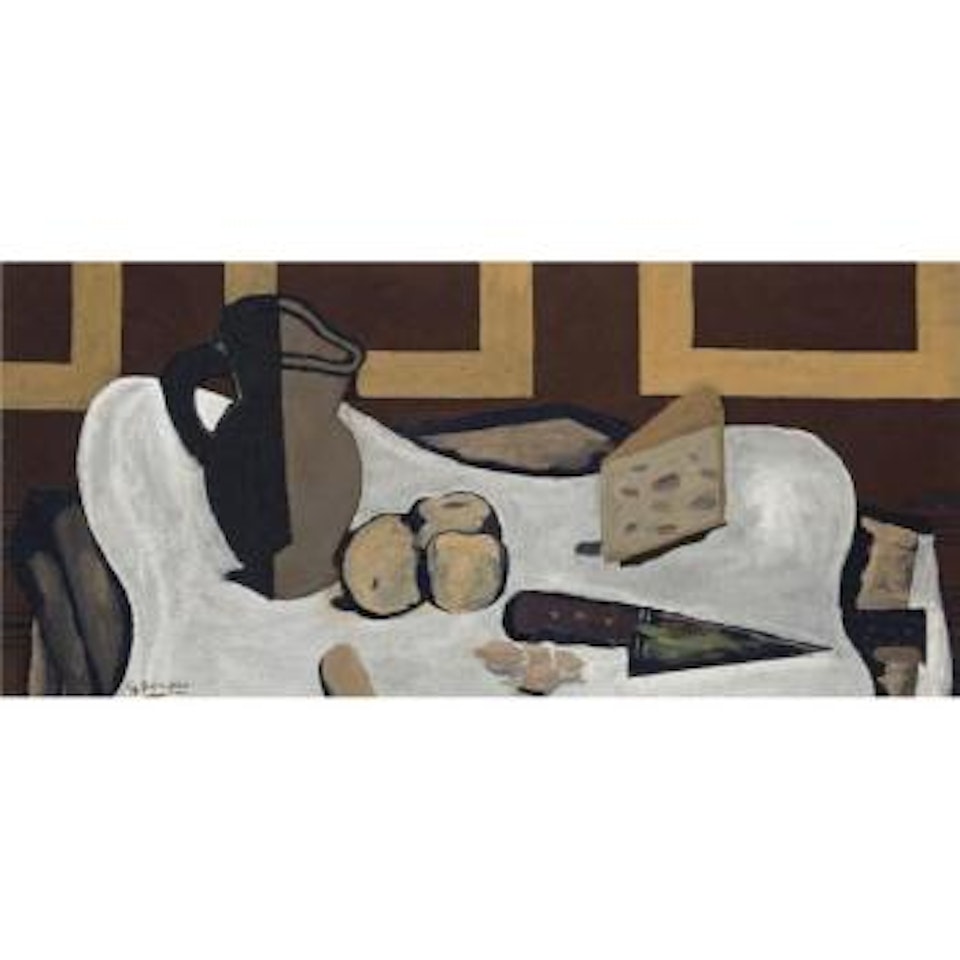 Pichet, Fruits, Fromage Et Couteau by Georges Braque