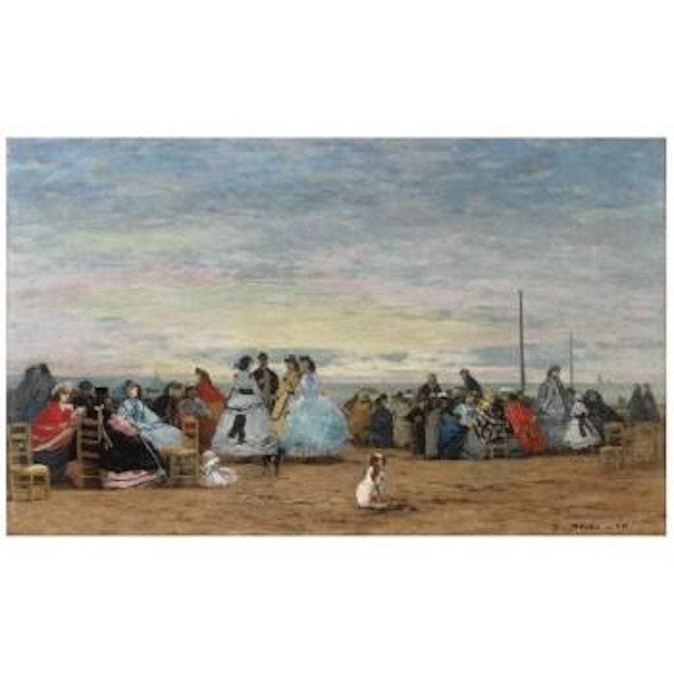 Scène De Plage À Trouville by Eugène Boudin