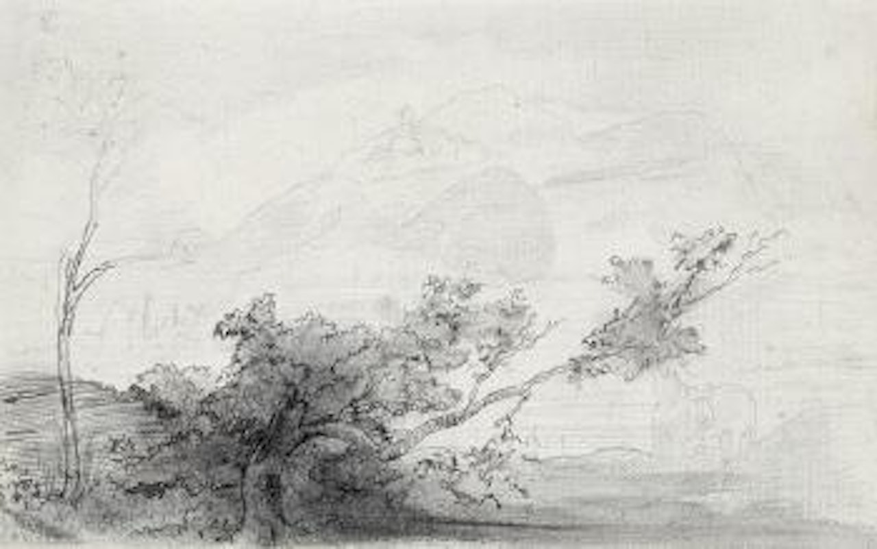 Paysage à l’Arbre penché, Italie. by Edgar Degas