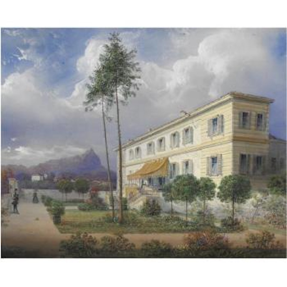 Villa Sul Lago; Notturno by Carlo Bossoli