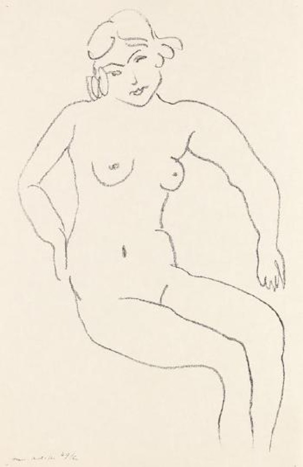 Nu assis, chevelure claire by Henri Matisse