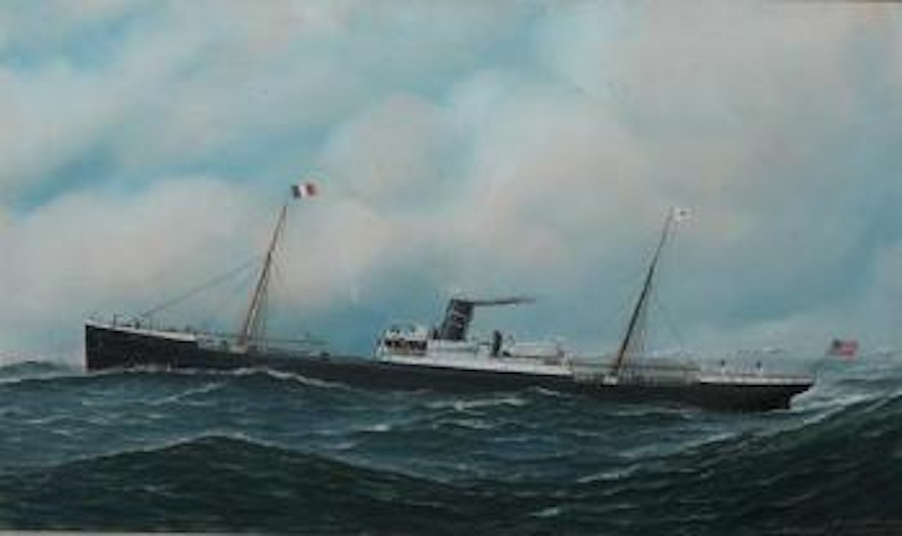 The American liner Matanzas at sea by Antonio Jacobsen