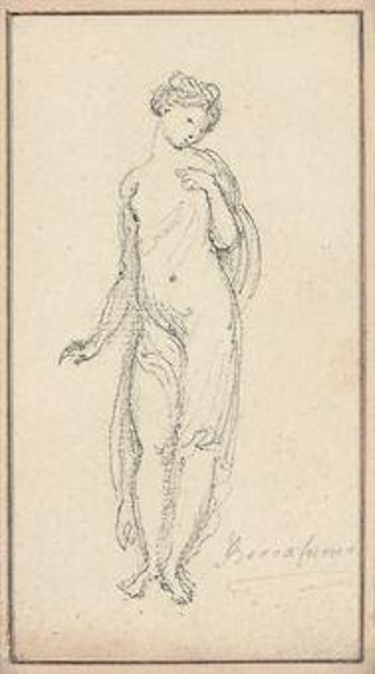 A draped female figure by Jean-Honoré Fragonard