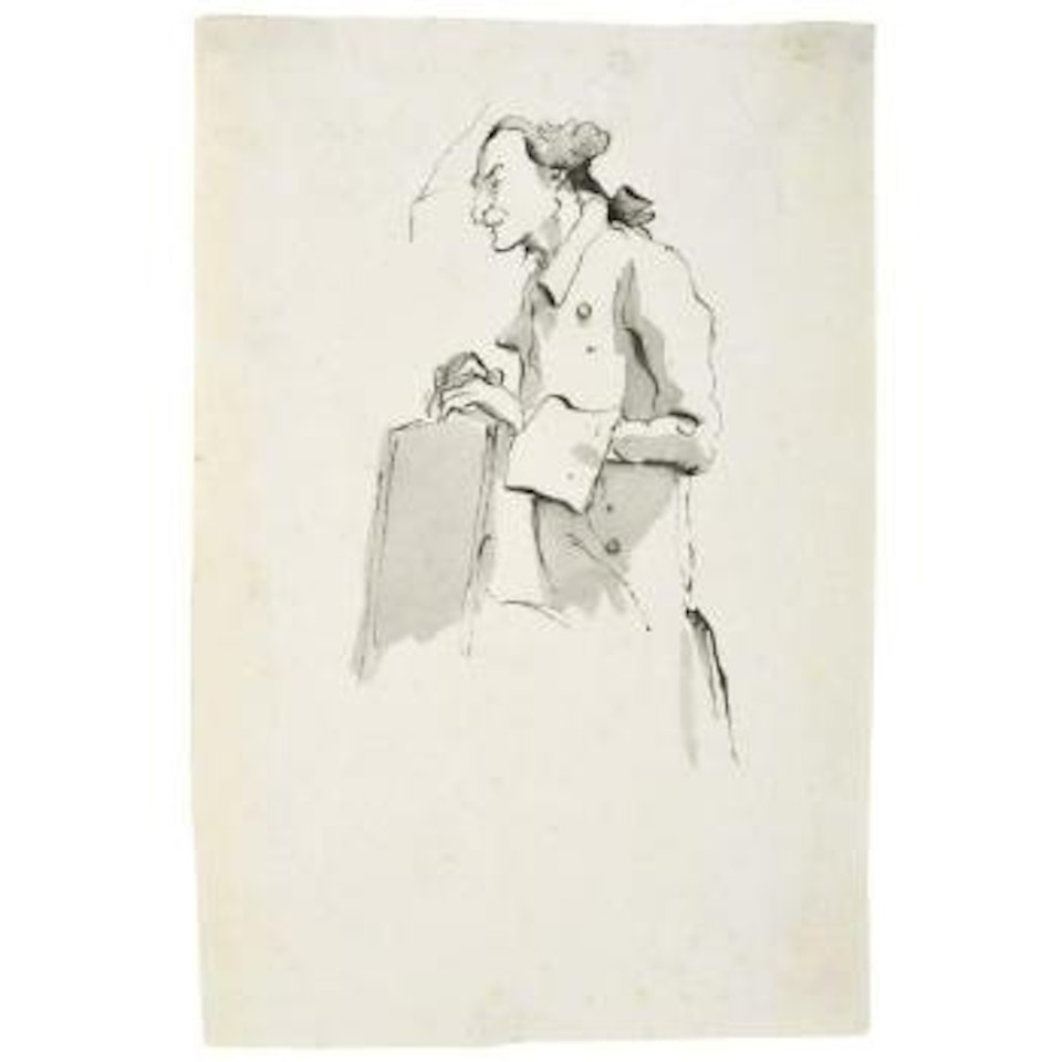 Caricature Of A Lawyer Holding A Folio by Giovanni Battista Tiepolo