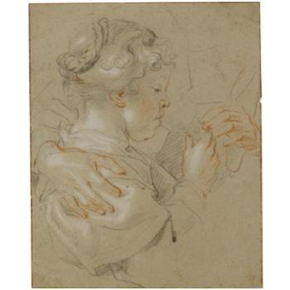 Study Of A Girl Being Helped To Drink From A Glass by Jacob Jordaens