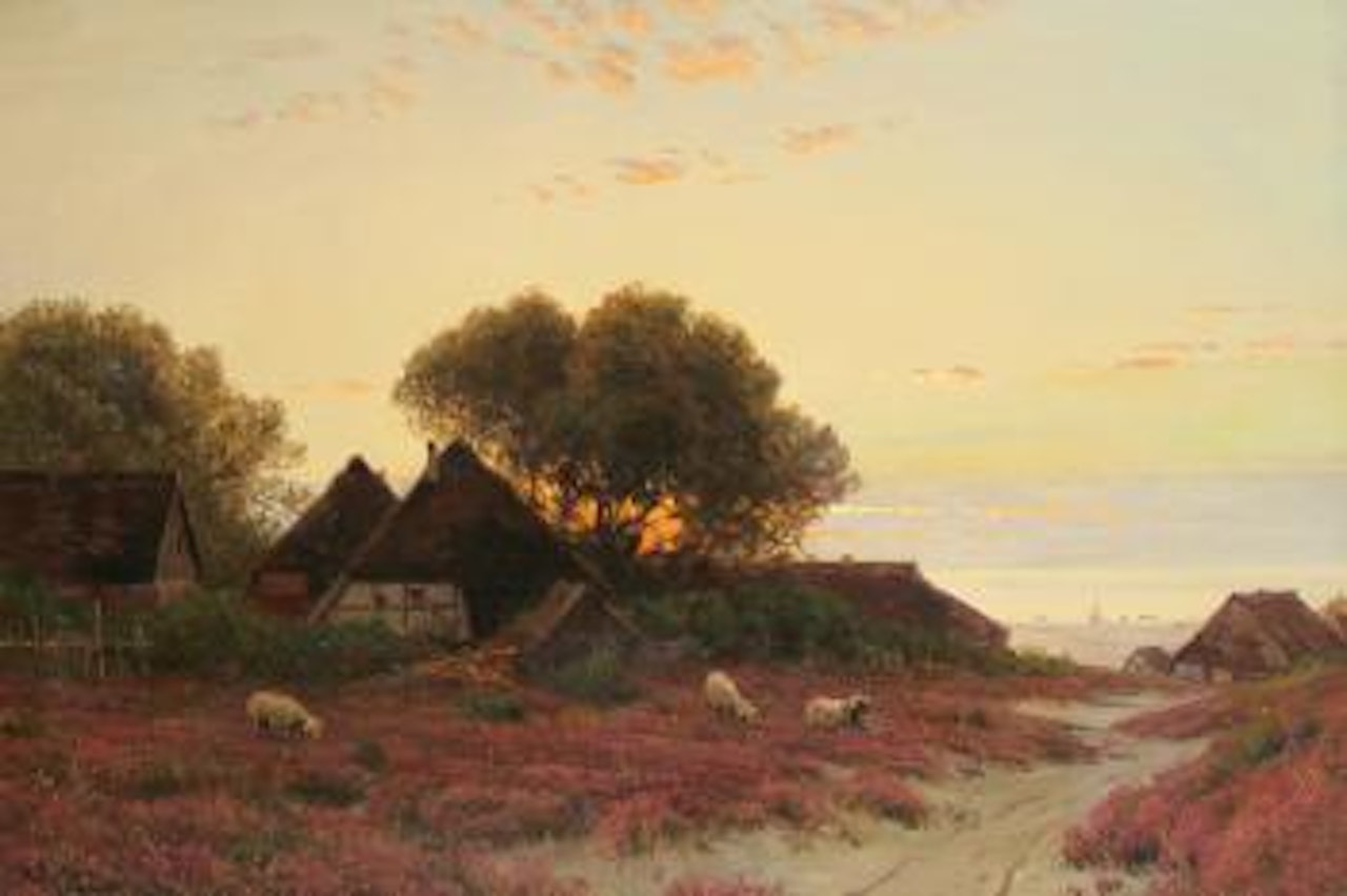 Fischerkaten an der Ostsee, Abendstimmung by Walter Moras