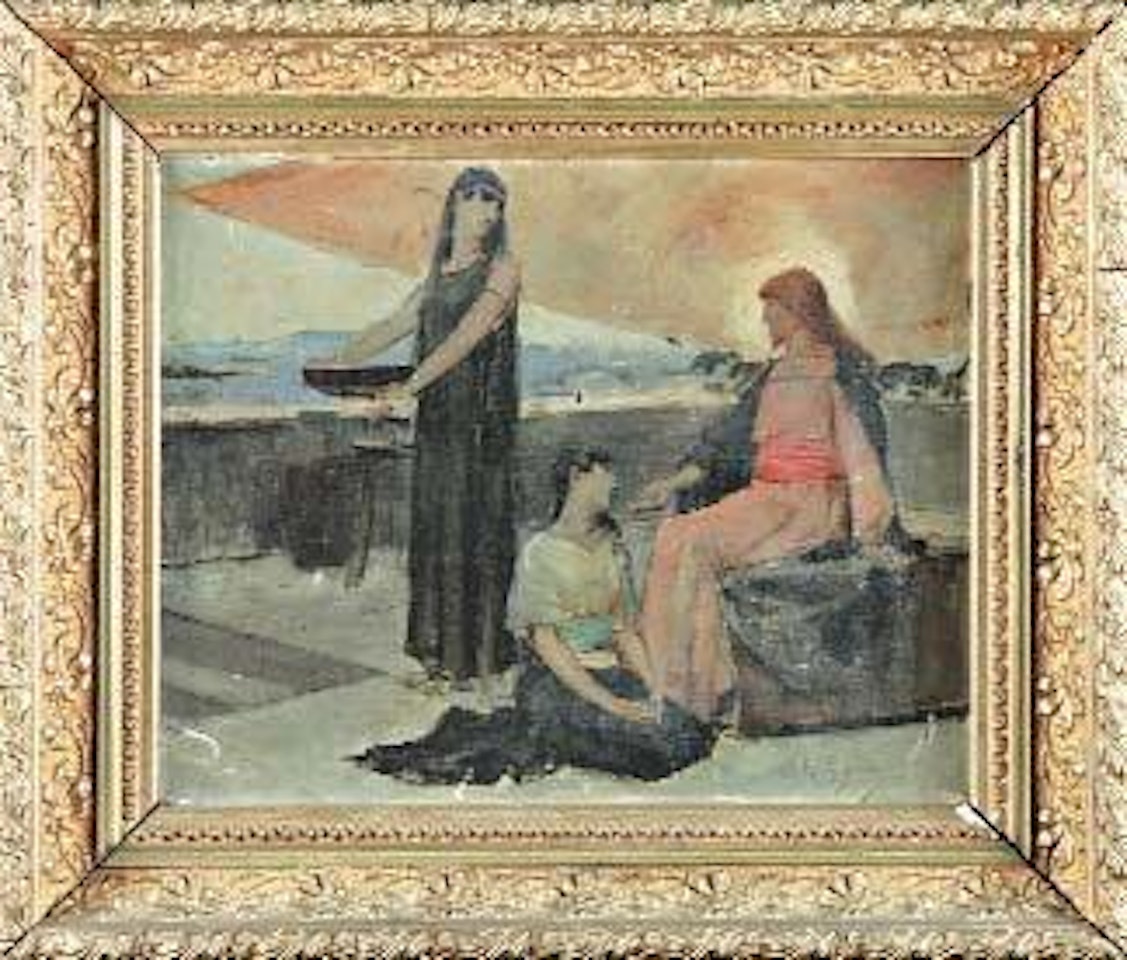 Scène orientale sur les bords du Nil by Georges Antoine Rochegrosse