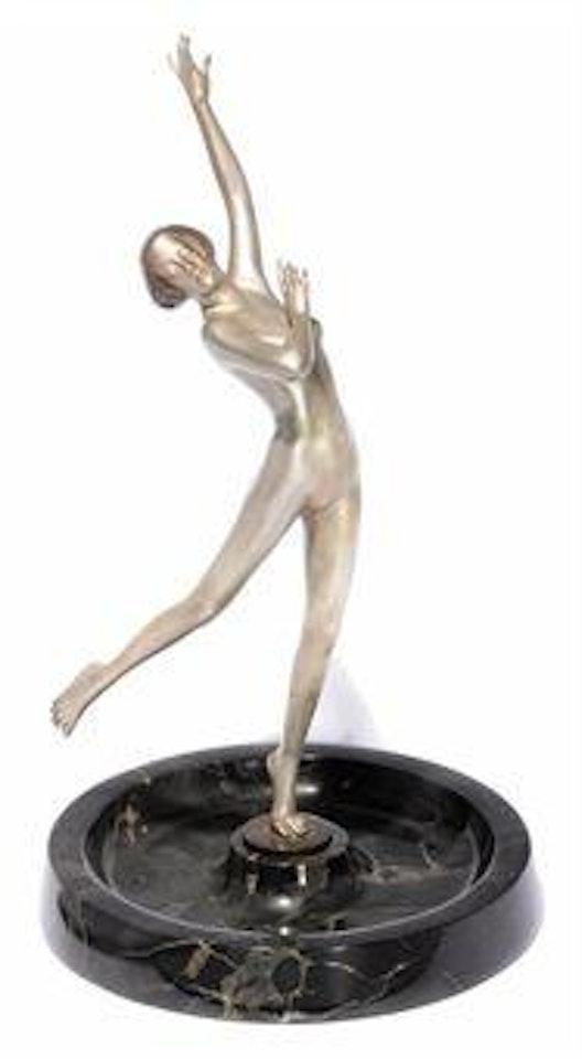 A Cold-painted Bronze Figure Of A Dancer by Josef Lorenzl