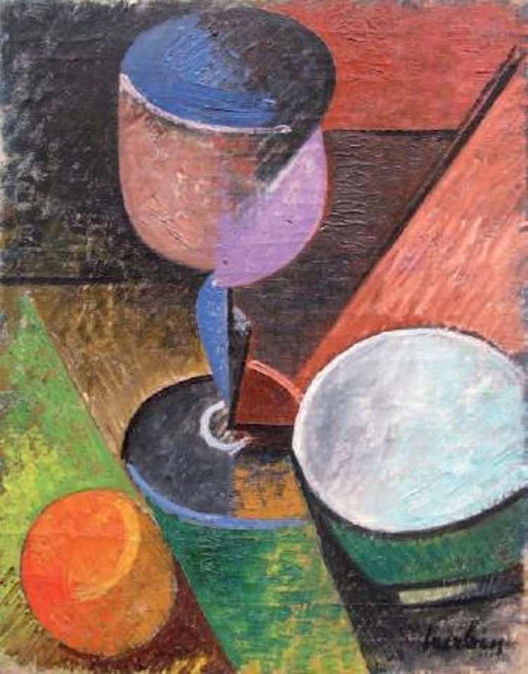 Nature morte au verre à pied by Auguste Herbin