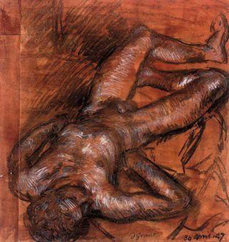 Reclining male nude: Paul Roche by Duncan Grant