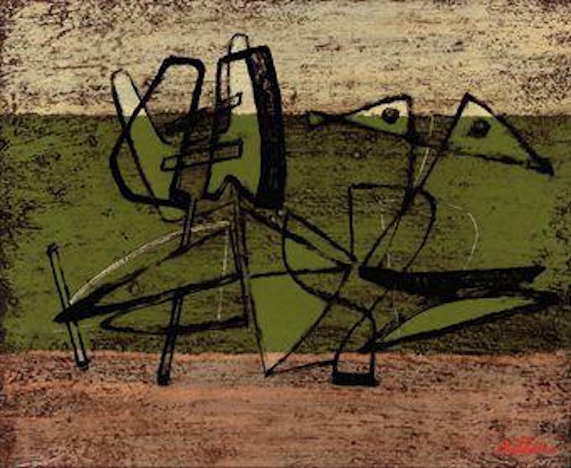 Abstract Composition, Green by Jankel Adler