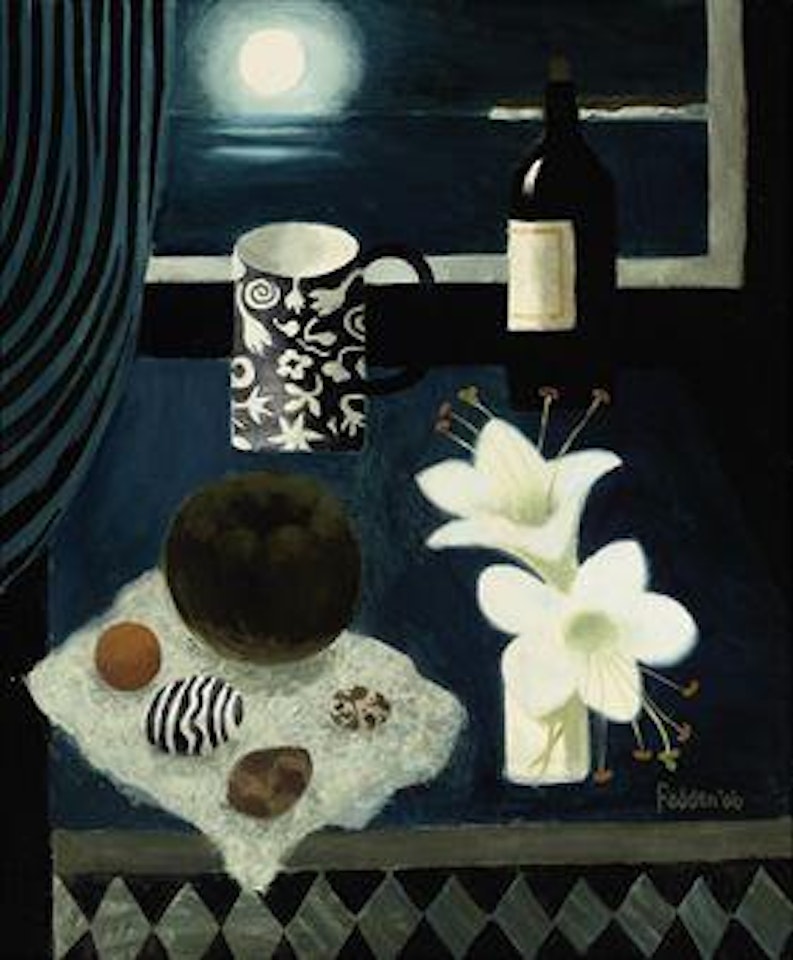 Lilies at moonlight by Mary Fedden