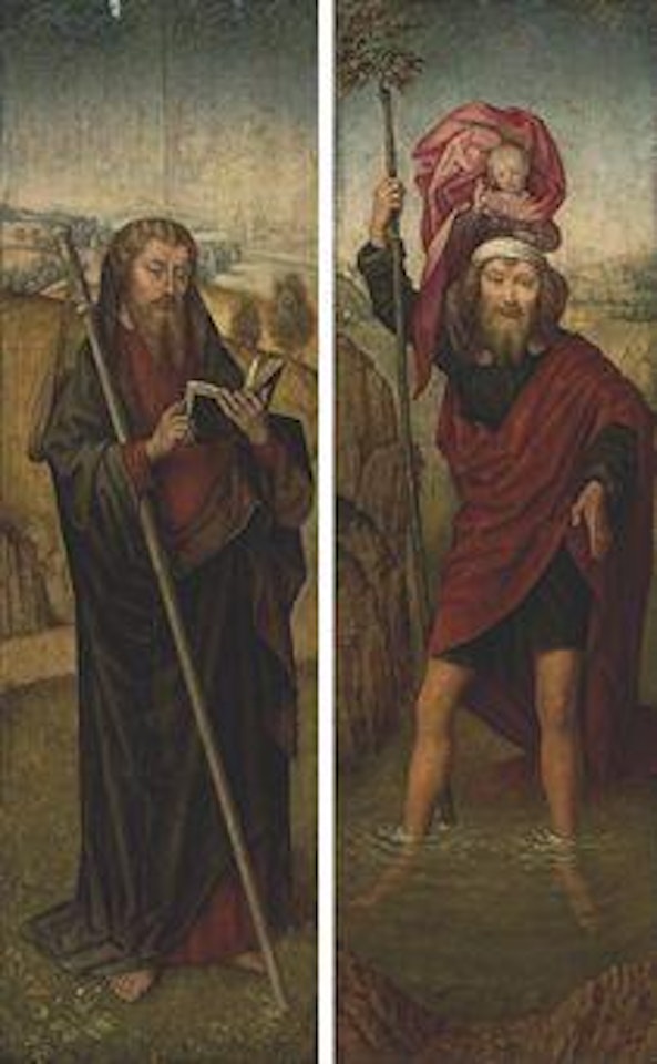 The wings of a triptych: Saint Christopher; and Saint James the Greater by Hans Memling
