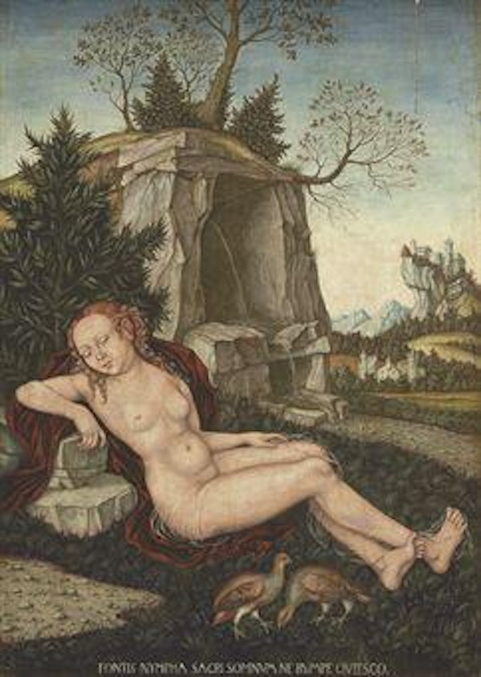 A reclining water nymph by Lucas Cranach the Elder