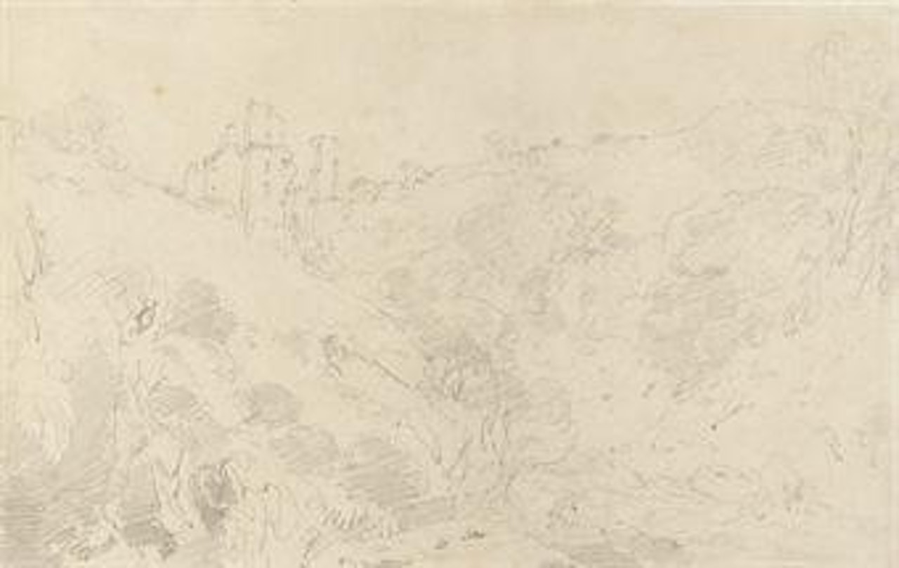 Looking up at Roslin Castle (Hawthornden) by Joseph Mallord William Turner