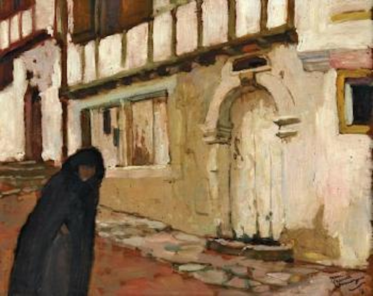 Femme dans une rue de Ciboure by Jean Gabriel Domergue