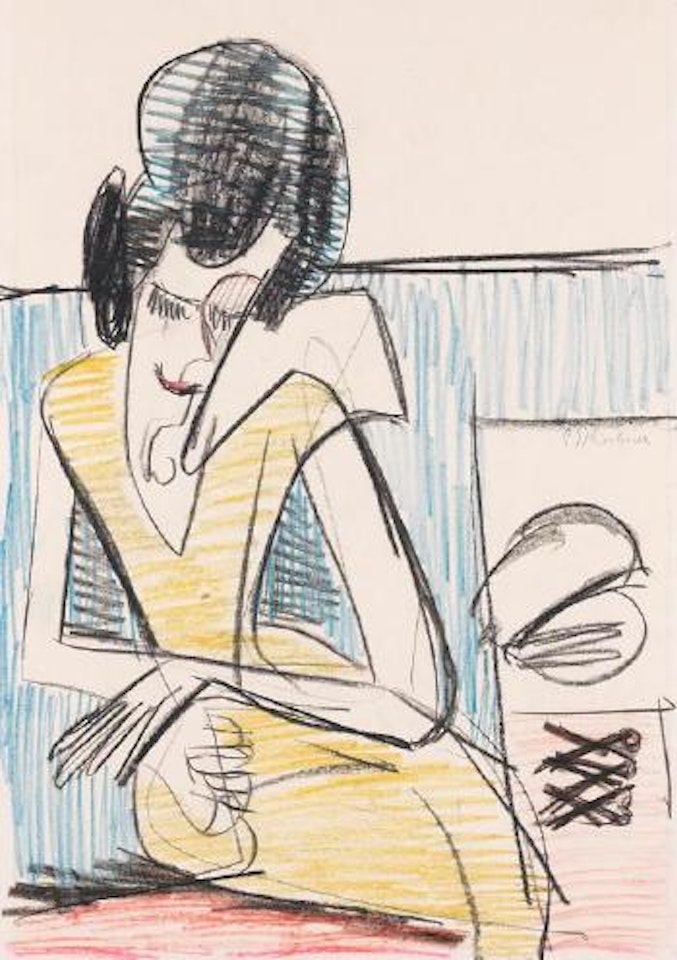Sitzende am Tisch by Ernst Ludwig Kirchner