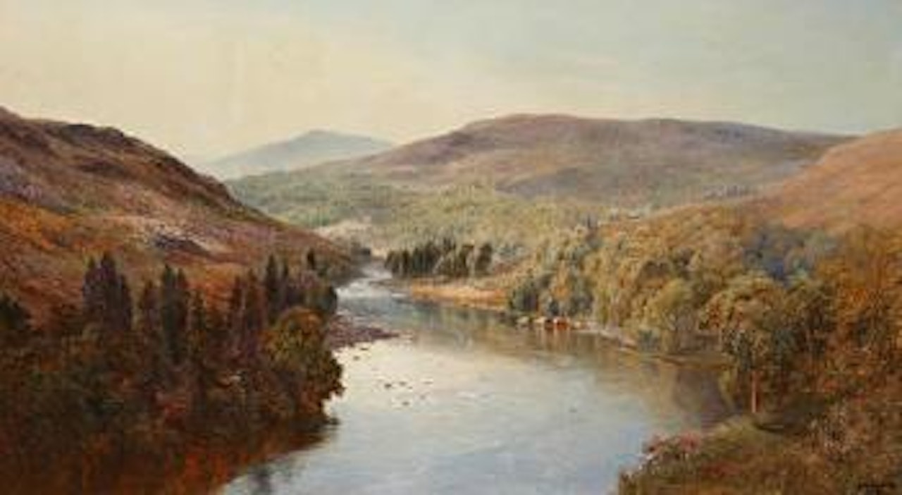 A peaceful valley by Alfred de Breanski