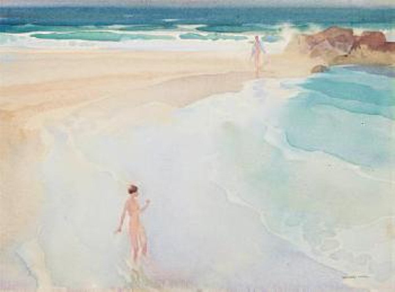 Eva's mock timidity by William Russell Flint