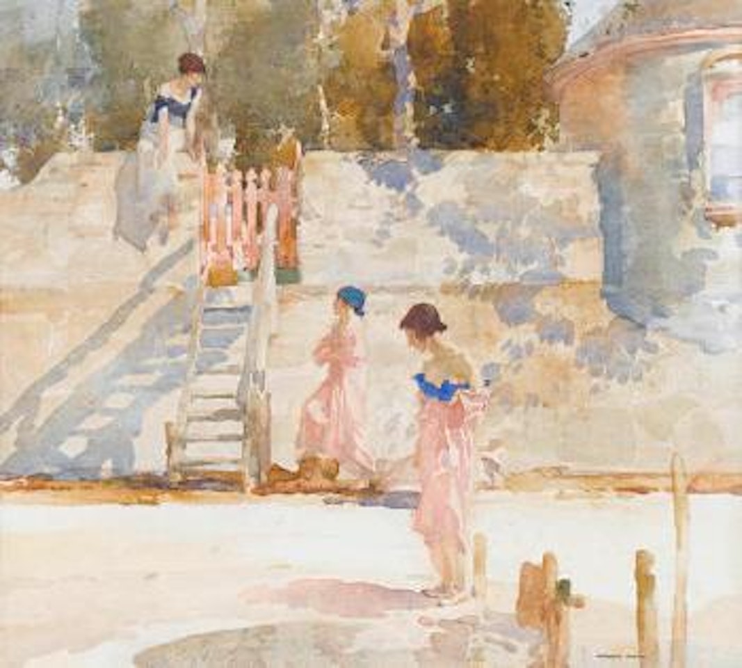 Waiting at the gate by William Russell Flint