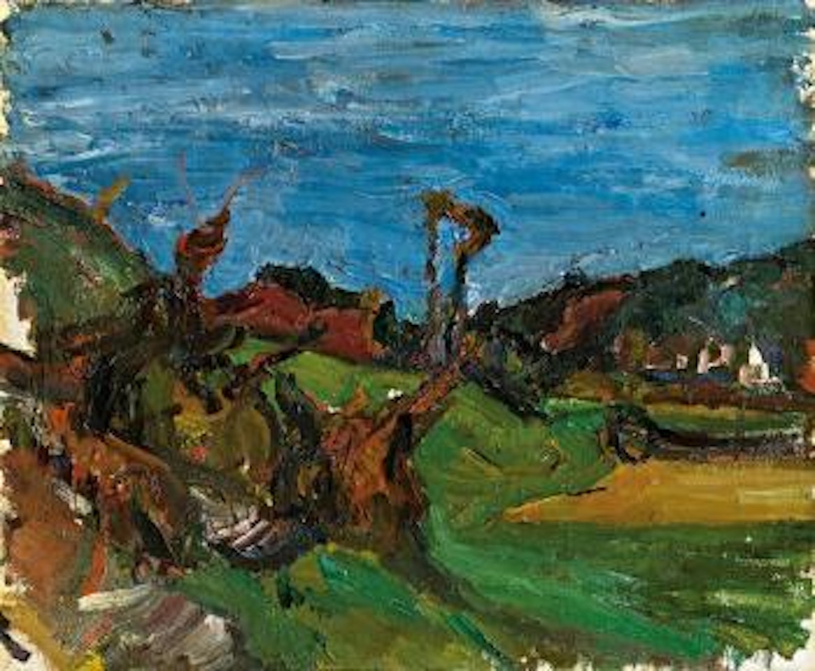 Landschaftsskizze (wohl Landschaft bei Pörtschach) by Herbert Boeckl
