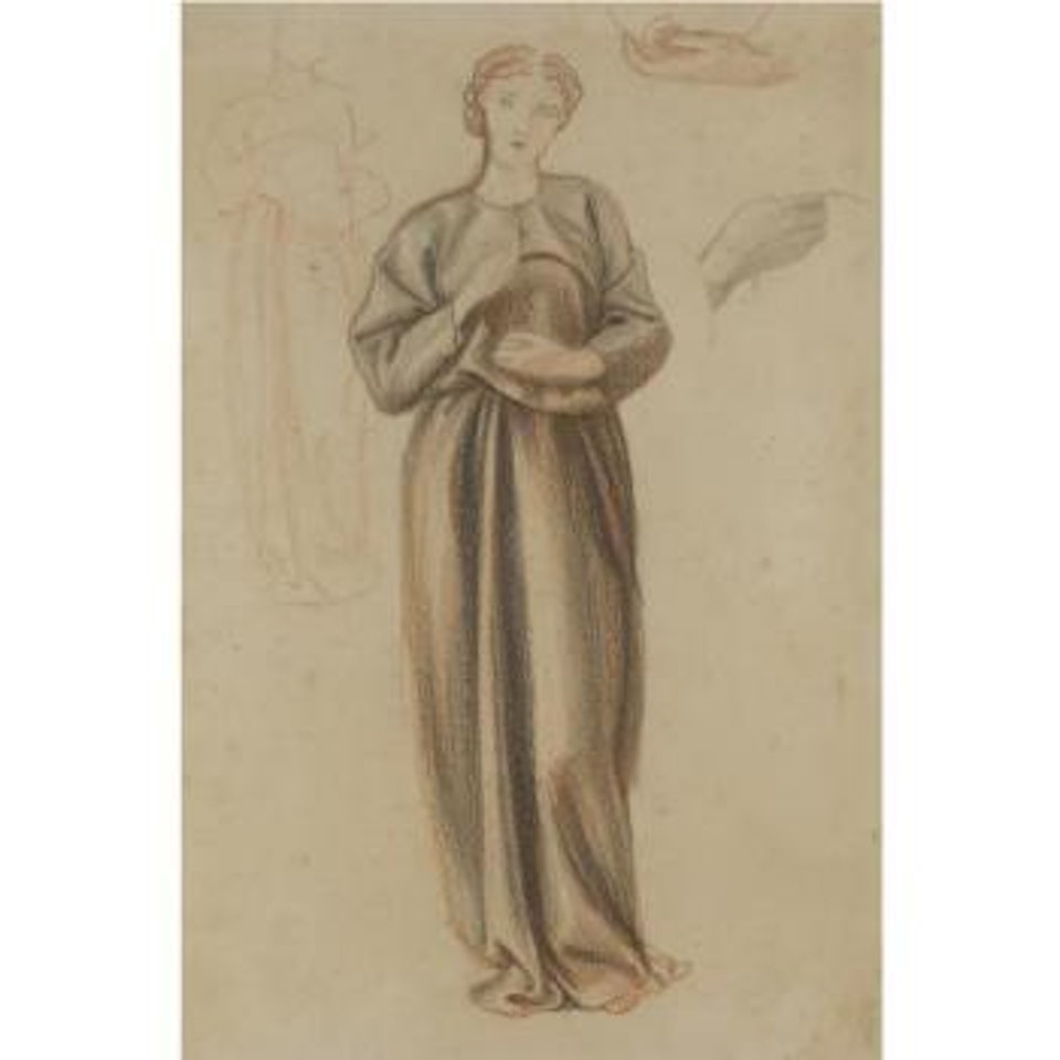Study Of A Standing Female Figure Possibly For Morgan Le Fay; Study Of An Old Woman For Perseus And The Graiae by Edward Coley Burne-Jones