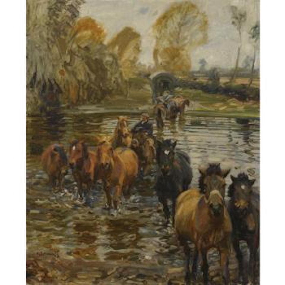 Crossing The Stream by Alfred James Munnings