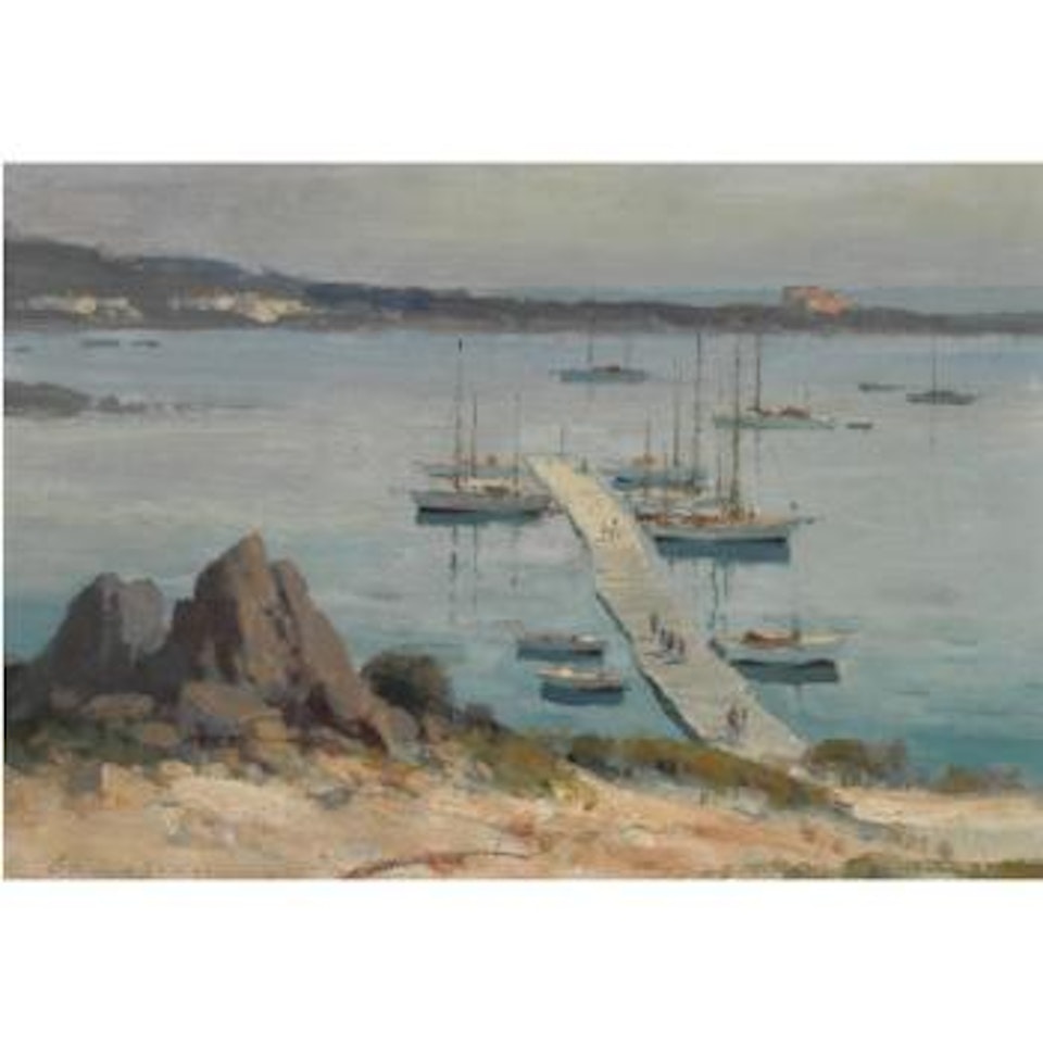 The Small Boat Pontoon- Porto Cervo by Edward Seago